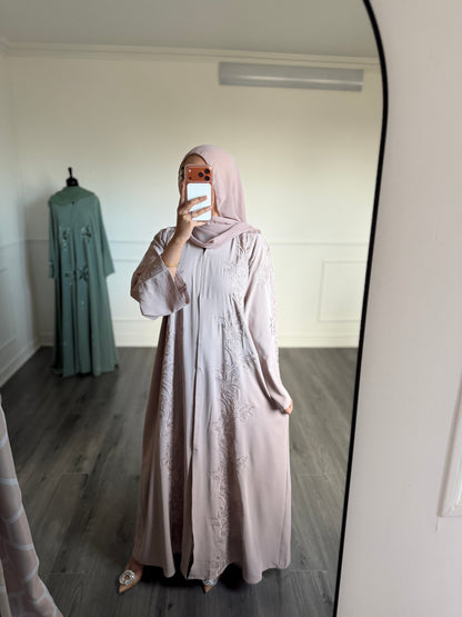 Abaya Hira - vieux rose