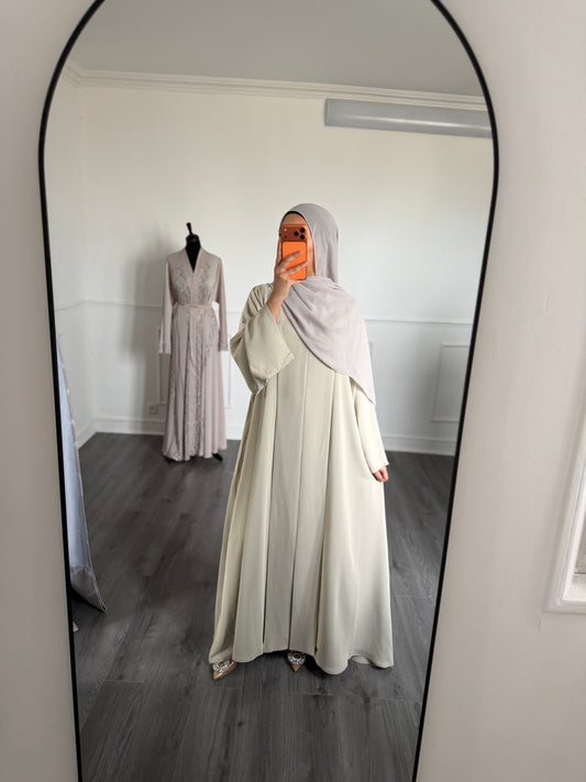 ABAYA SORAYA — spécial couleur taupe  sauge
