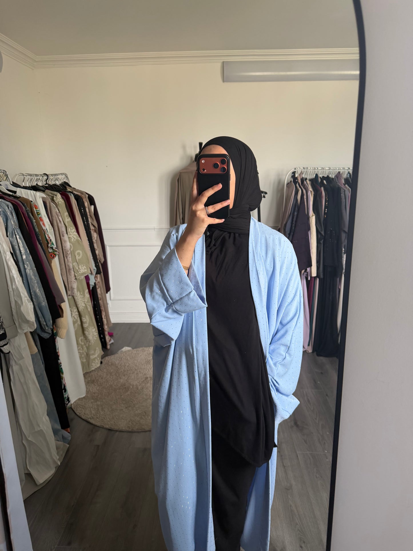 Bleu ciel -  Kimono à strass