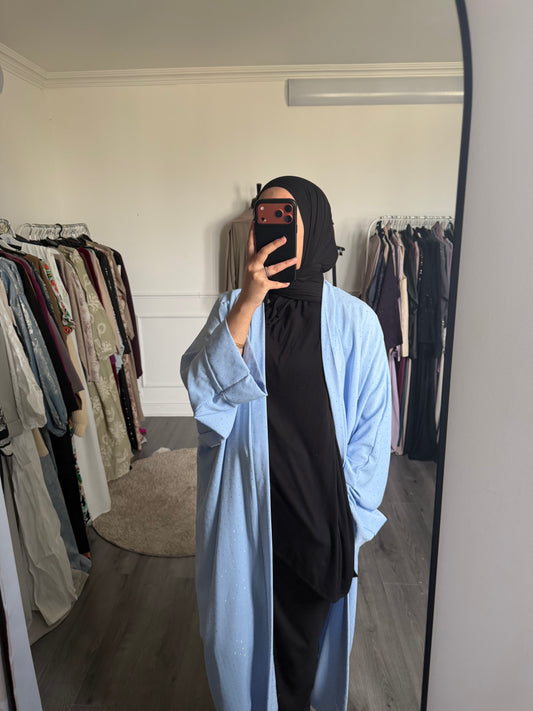 Bleu ciel -  Kimono à strass