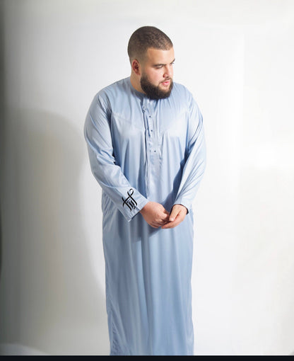 QAMIS SATINÉE ELYAS - BLEU CIEL