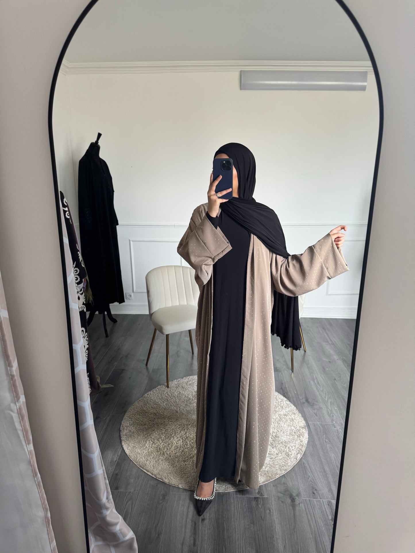 Taupe-  Kimono à strass