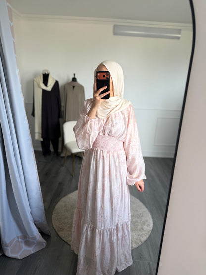 Robe rose fleurie