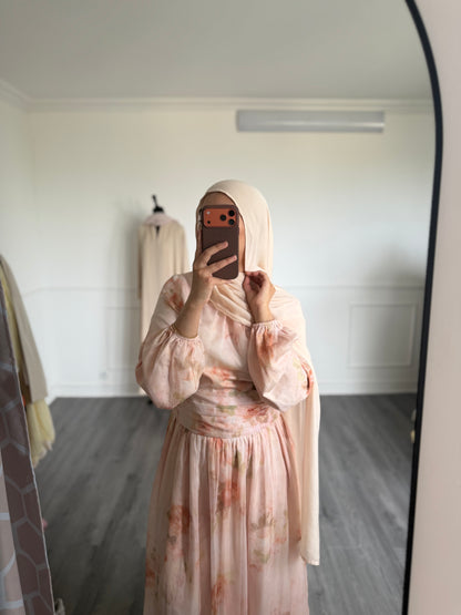 Robe fleurie pêche
