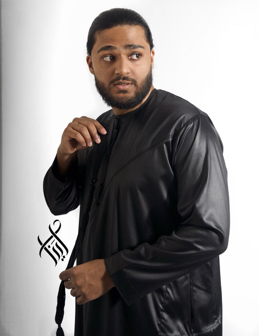 QAMIS SATINÉE ELYAS - NOIR