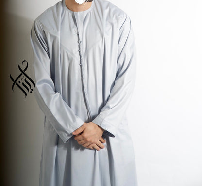 QAMIS SATINÉE ELYAS - BLEU TRES CLAIR