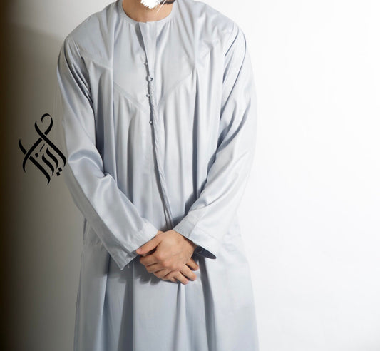 QAMIS SATINÉE ELYAS - BLEU TRES CLAIR