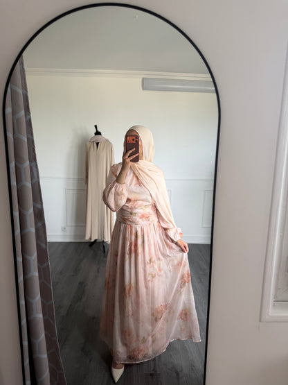 Robe fleurie pêche