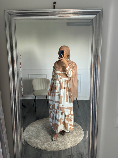 Robe chemise camel