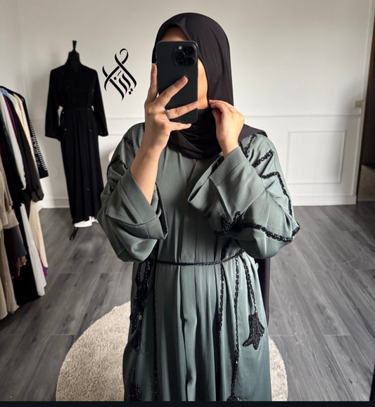 Abaya Mina vert lichen